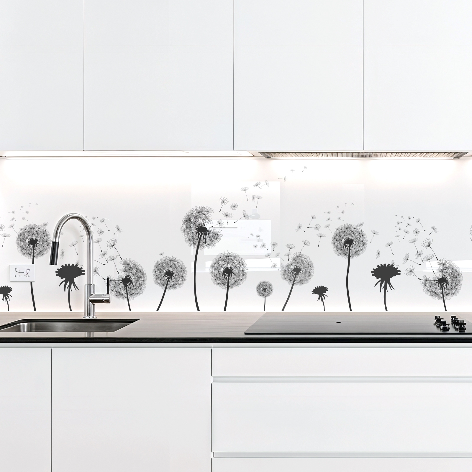 Küchenrückwand Folie elegante graue Holzimitation Hauptbild 1